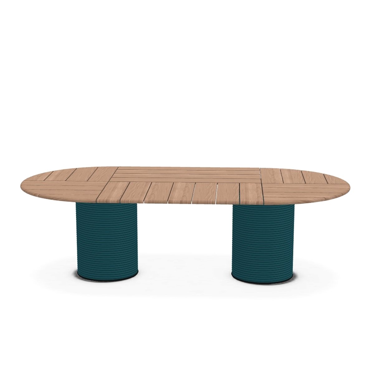 Patio Dining Table with Teak Top 240 x 130 x 72 cm