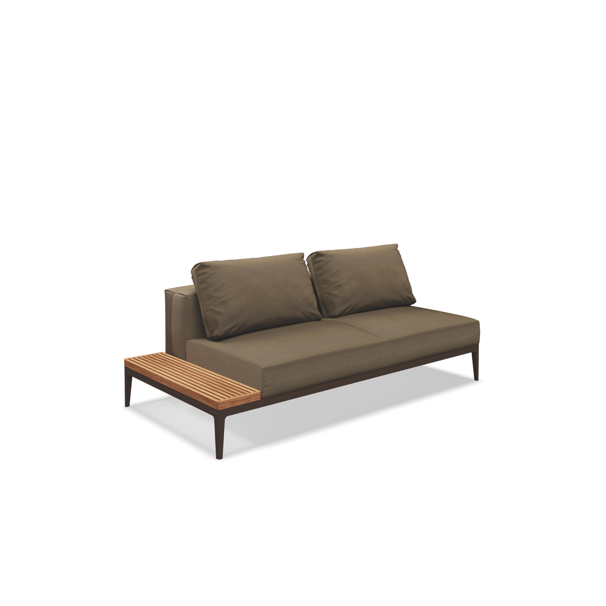 Grid Modular Left End Table Unit Teak