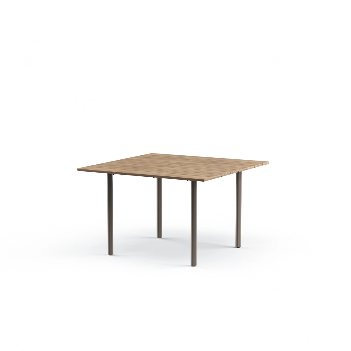 Taos Dining Table Teak Top with Umbrella Hole 122 x 122 x 76 cm