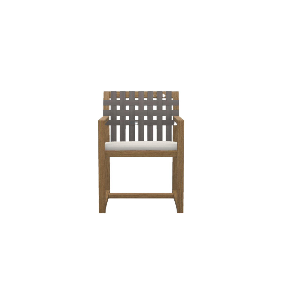 Roda Network Armchair in teak with woven belts
