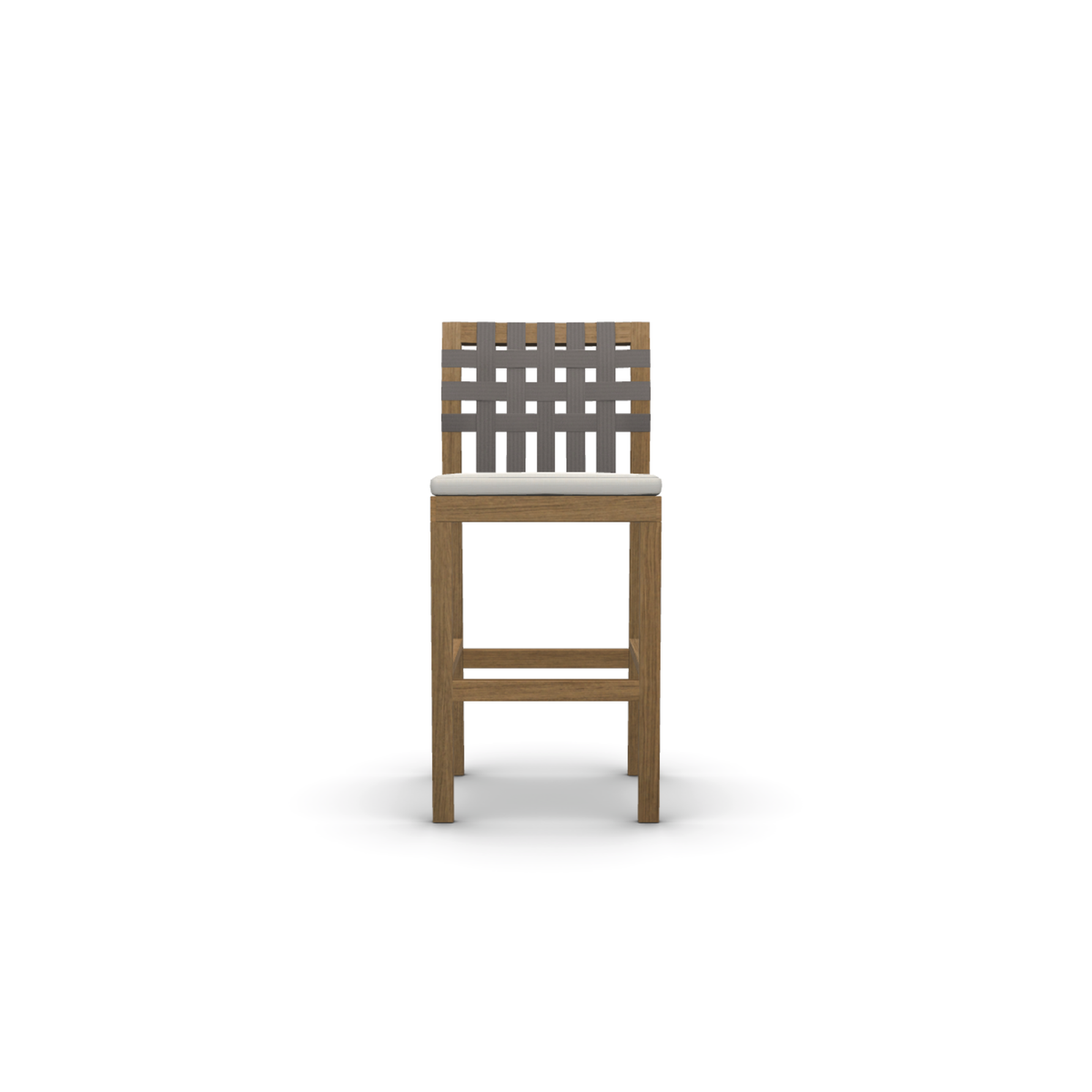Roda Network Bar Stool in teak with woven belts
