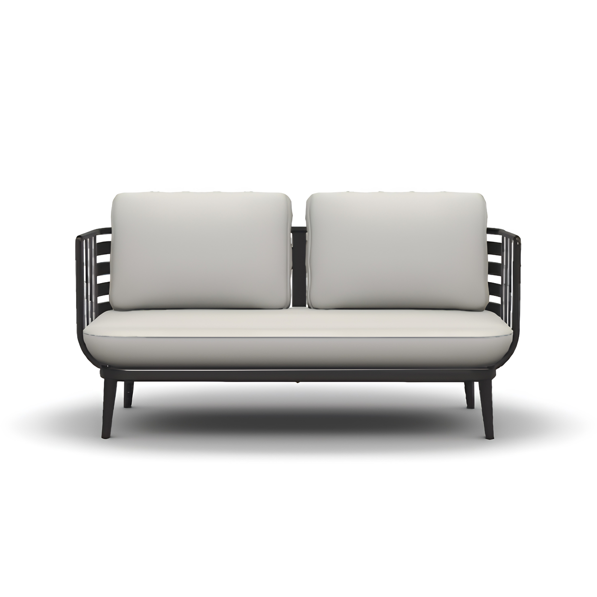 Roda Thea 2 Seater Sofa, aluminium outdoor 2 seater sofa with seat and back cushions