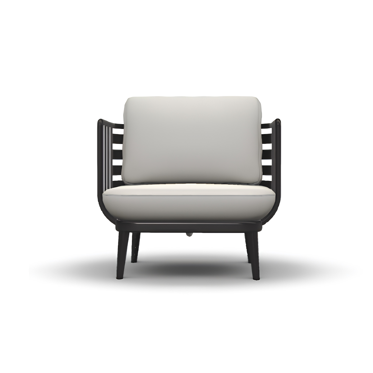 Roda Thea 1 Seater Sofa, aluminium outdoor 1 seater sofa with seat and back cushions